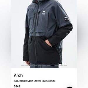 Montec Arch Men's Ski Jacket Shell in Blue/Black, size medium